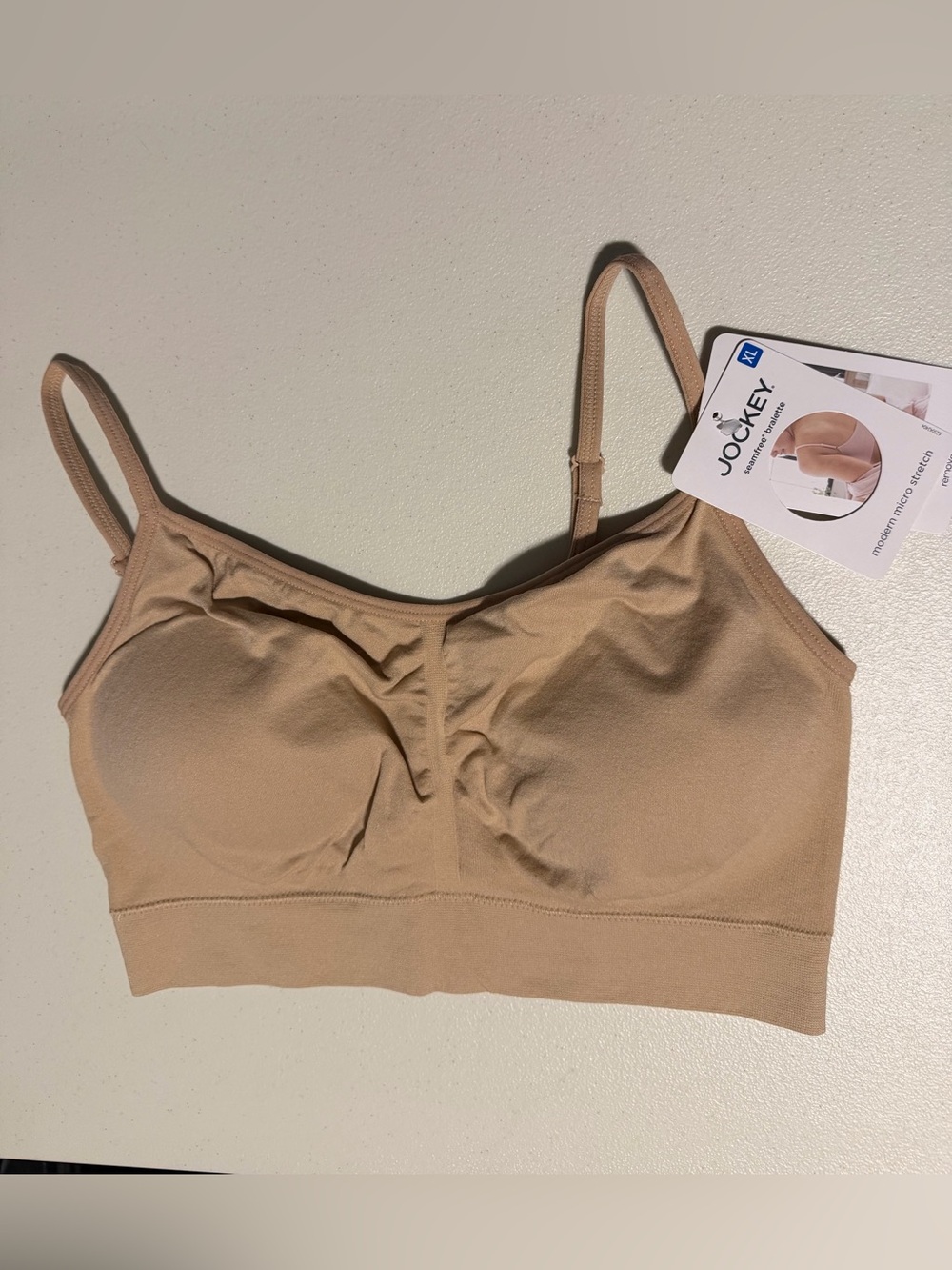 Jockey Seamfree® Modern Micro Stretch Cami Strap Bralette Light Tan Size XL